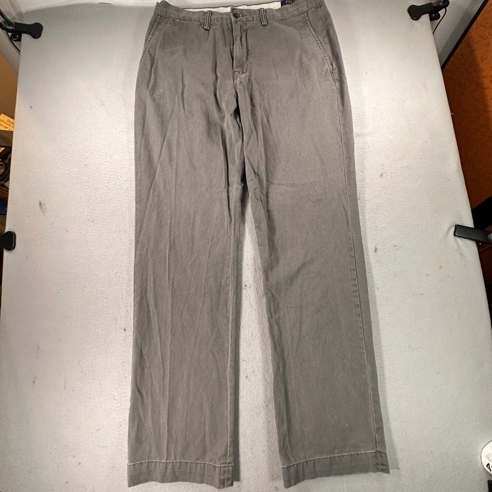 Polo Ralph Lauren Mens Classic Cotton Twill Chino Pants Gray 34/34 Straight Leg